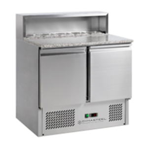 Mobile per Pizza Refrigerato - 2 Porte - 5 Vaschette GN 1/6 - Dynasteel