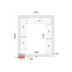 Camera Frigorifera Negativa TEFCOLD - 2100 x 2400 : Stoccaggio fresco facile ed efficace | Fourniresto