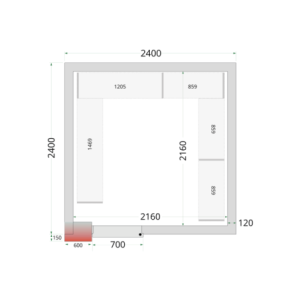 Negative cold room TEFCOLD - 2400 x 2400: optimal food preservation.