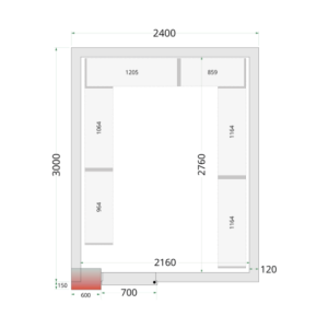 Camera Fredda Negativa TEFCOLD - 2400x3000 : Isolamento ottimale, dimensioni adatte ai professionisti