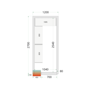 Cella Frigorifera Positiva 1200x2700 - Stoccaggio efficiente per professionisti della cucina