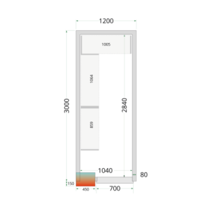 Positive cold room TEFCOLD - 1200x3000 | Optimized refrigerated solution for kitchen professionals