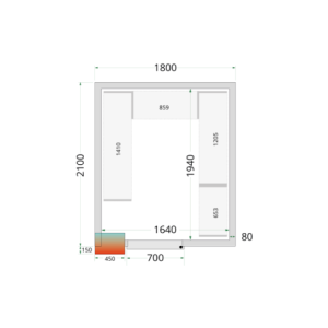 Cella frigorifera positiva - 1800x2100 TEFCOLD: stoccaggio efficiente e pratico, ideale per ristoranti e negozi