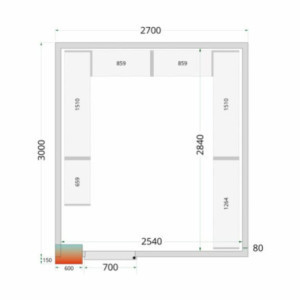 Shelving Kit for Cold Room 2700x3000 TEFCOLD - Optimized storage and great durability.