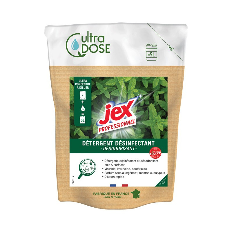 Detergente Disinfettante Ultra Dose 5 L - Menta Eucalipto | Jex Professionale