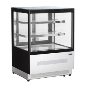 Vetrina Refrigerata Banco 2 Porte Vetrate Nere - 140L TEFCOLD