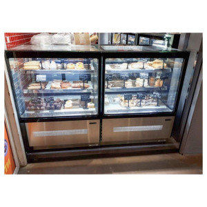 Vetrina Refrigerata Banco 2 Porte Vetrate Nere - 140L TEFCOLD