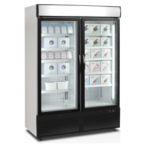 Vetrina Congelatore Verticale Bianca - 2 Porte in Vetro - 930 L TEFCOLD | Fourniresto