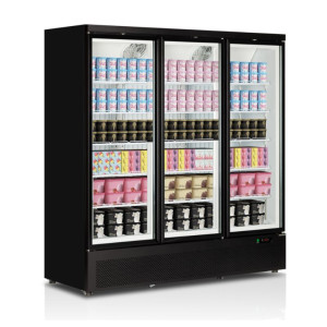 Vetrina Congelatore Nera - 3 Porte Vetrate - 1090 L | TEFCOLD Atom Maxi