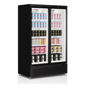 Vetrina Congelatore Verticale Nera - 702 L | TEFCOLD | Ideale per ristorazione professionale | Risparmio energetico, porte vetra