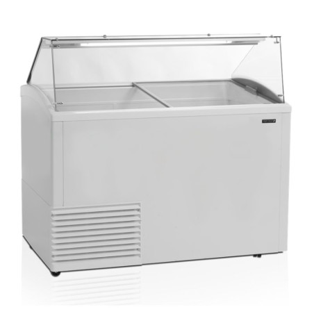 Open ice freezer with glass sneeze guard - 342 L TEFCOLD: efficiently store and protect your ice creams