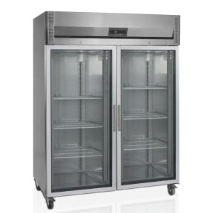 Armadio refrigerato inox GN 2/1 - 2 porte vetrate 1325L TEFCOLD