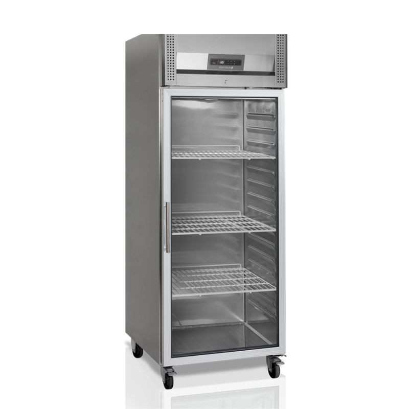 Armadio Refrigerato Positivo GN 2/1 Vetrato Inox - 484 L TEFCOLD: Conservazione ottimale degli alimenti, visibilità aumentata.