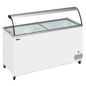 Congelatore a Pozzetto per Gelato con Vetro Curvo - 430 L TEFCOLD: Stoccaggio ottimale per gelati