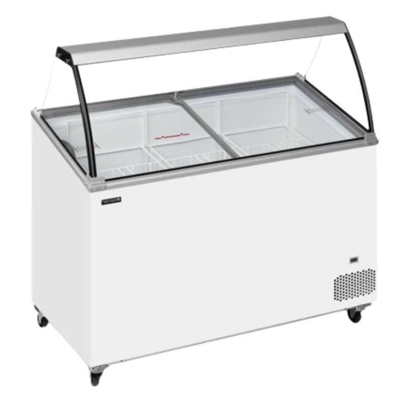 Chest Freezer with Curved Glass - 325L TEFCOLD | High performance, modern design and sufficient storage space