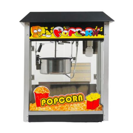 Macchina per popcorn professionale - Dynasteel nero: potente, resistente e design impeccabile.