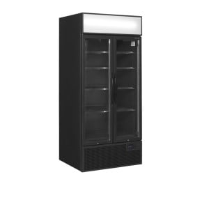 Armadio Refrigerato Nero TEFCOLD - 2 Porte Vetrate - 535 L