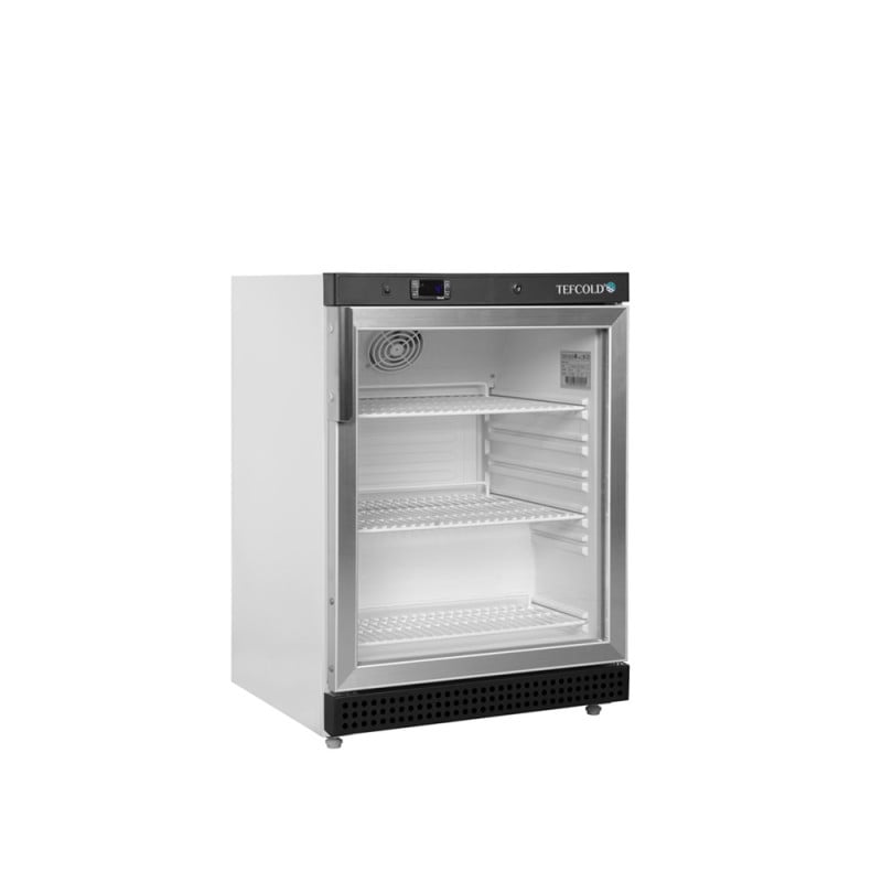 Armadio Refrigerato Positivo Vetrato Bianco 119 L TEFCOLD - Illuminazione LED & Termostato Elettronico.