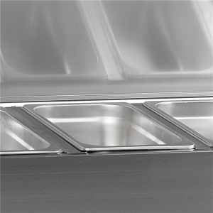 Saladette da appoggio coperchio inox - Statica - 5 GN 1/4 - TEFCOLD