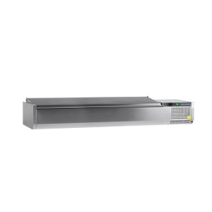 Saladette da Appoggio Coperchio Inox Statico 8 GN 1/4 - 41,6 L - TEFCOLD