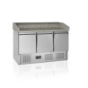 Bancone per Pizza in Acciaio Inox GN 1/1 - 3 Porte Piene TEFCOLD PT1365 | Refrigerazione 400L, sbrinamento automatico | Fournire