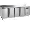 Tavolo Refrigerato Negativo in Acciaio Inox con Alzatina - 4 Porte - 460 L | TEFCOLD