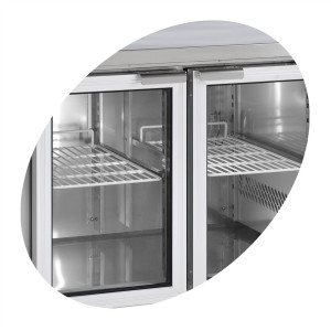 Tavolo Refrigerato Positivo in Acciaio Inox - 2 Porte Vetrate - GN 1/1 | TEFCOLD