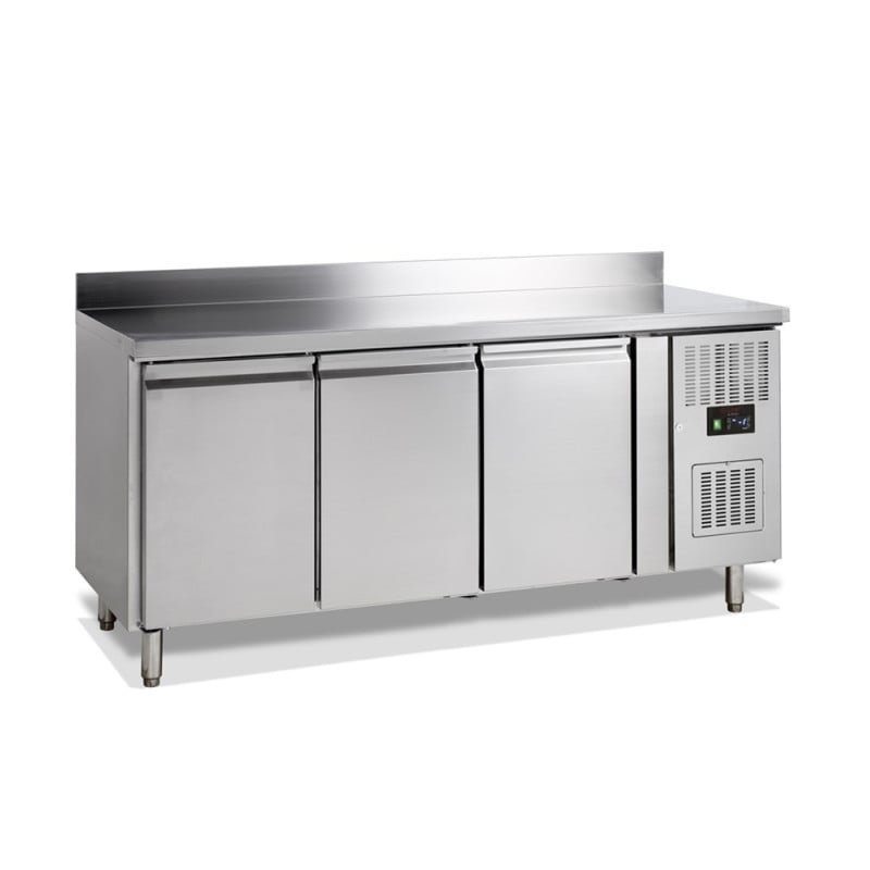 Tavolo Refrigerato Positivo 3 Porte con Alzatina - TEFCOLD | 402 L, Acciaio Inox | Fourniresto