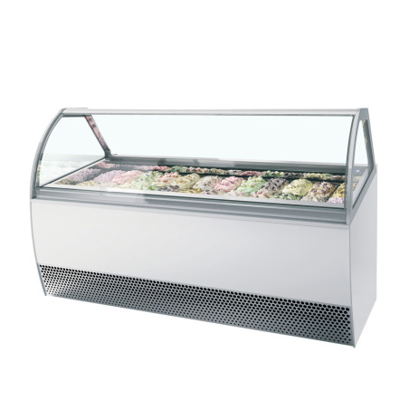 Vetrina Refrigerata Ventilata con Facciata Bombata - TEFCOLD LX24: Presentazione professionale di gelati e conservazione+