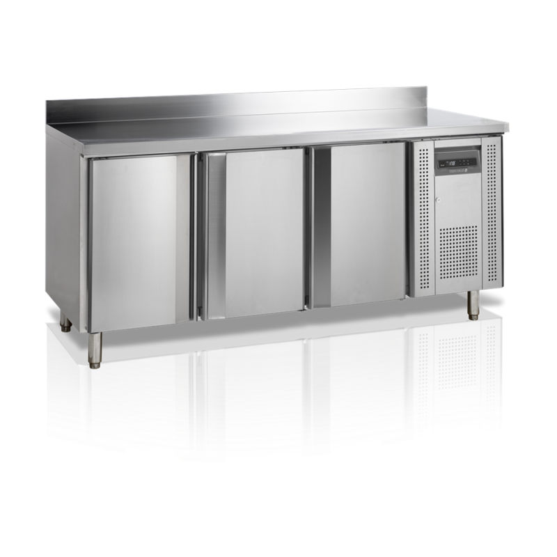 TEFCOLD snack counter cooler - 345 L, 3 doors, backsplash