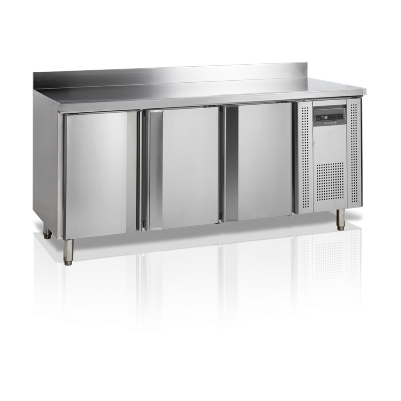 Tavolo Refrigerato Inox 3 Porte GN 1/1 - TEFCOLD: Conservazione ottimale degli ingredienti con eleganza