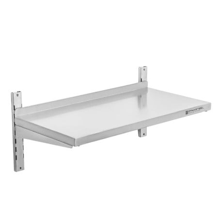 Mensola a Muro in Acciaio Inox su Cremagliere - L 800 x P 400 mm | Dynasteel