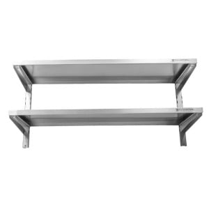 Mensola a Muro in Acciaio Inox su Cremagliere 2 Livelli - L 1200 x P 400 mm - Dynasteel