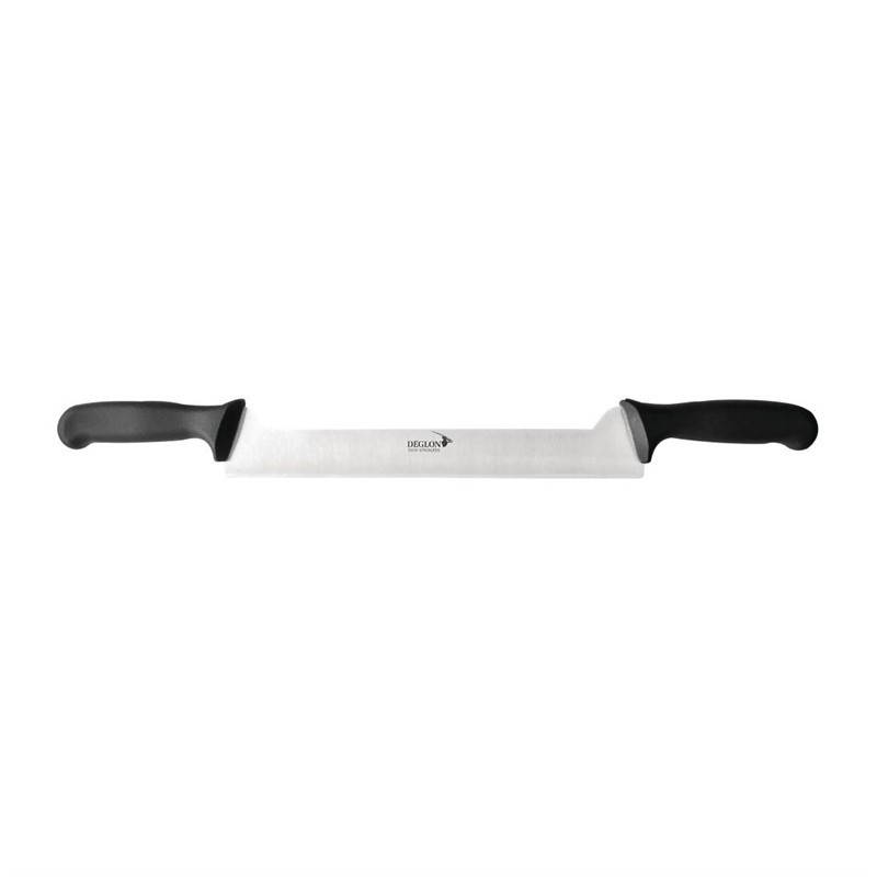 Coltello per formaggio a 2 mani con manici sfalsati sovrastampati DEGLON 40 cm - Qualità professionale