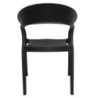 Fauteuils Enveloppants Rotin PP Noirs - Lot 4 Bolero Restauration et Hôtellerie