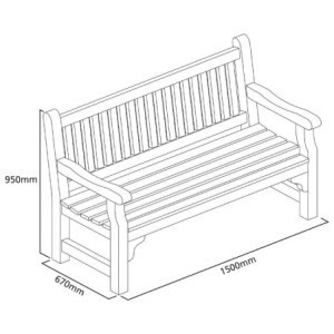 Panchina da giardino in legno tenero Rowlinson - Comfort ed eleganza