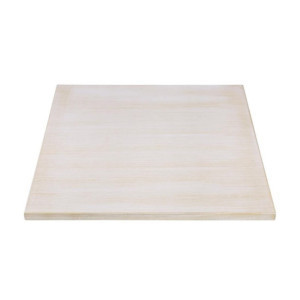 Plateau de Table Carré Pré-percé Vintage Blanc 700 mm Bolero - Bois d'osier de haute qualité