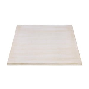 Square Vintage White Pre-Drilled Table Top 700mm Bolero - High Quality Wicker Wood