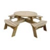 Tavolo da picnic rotondo in legno 2000mm Rowlinson: Robusto ed elegante