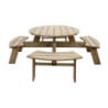 Tavolo da picnic rotondo in legno 2000mm Rowlinson: Robusto ed elegante