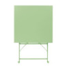 Table carrée pliante Bolero vert clair 600 mm en acier