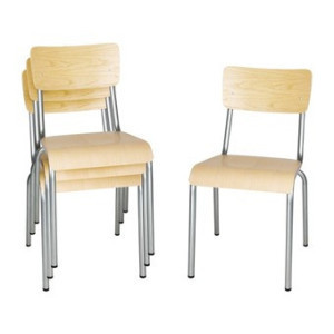 Sedia in Legno Zincato - Set di 4 Bolero