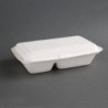 Boîtes 2 Compartiments Bagasse Compostables 253 mm - Lot 200