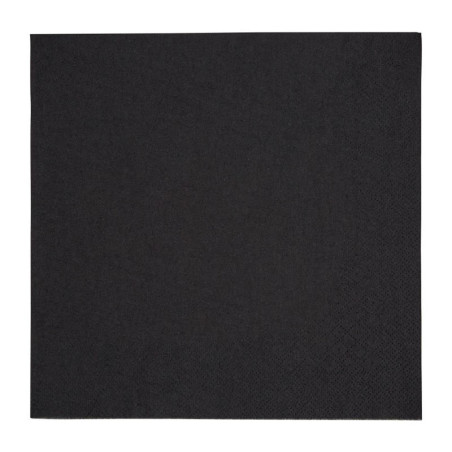 Serviettes Dîner 3 Plis Noires 400mm - Lot de 1000 - Qualité Supérieure