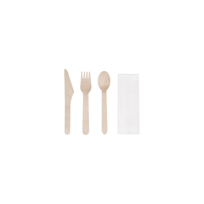 Meal Kits Wooden Cutlery Compostable - Pack of 250 eco-friendly