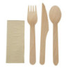 Wooden Cutlery Sets 4-in-1 | Pack of 250 - Individual & Durable Packaging