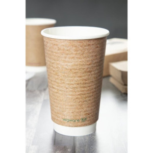 Bicchieri Bevande calde Doppia parete Compostabili 455 ml - Confezione da 500 di Vegware