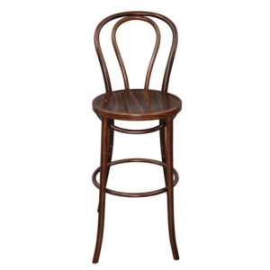 Sgabello Alto Bistro Legno Curvato Noce Qualità Eccezionale