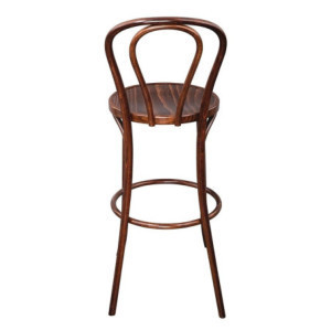 Sgabello Alto Bistro Legno Curvato Noce Qualità Eccezionale