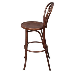 Sgabello Alto Bistro Legno Curvato Noce Qualità Eccezionale